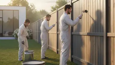 Fence painting in Loveland, CO by Loveland Paint Pros for weather protection and curb appeal