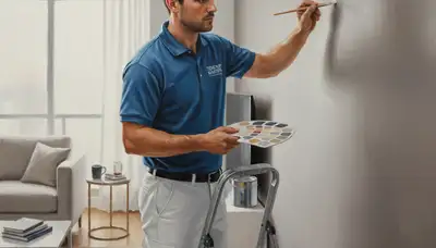 Loveland, CO painter touching up scuffs and faded wall paint with precise color matching
