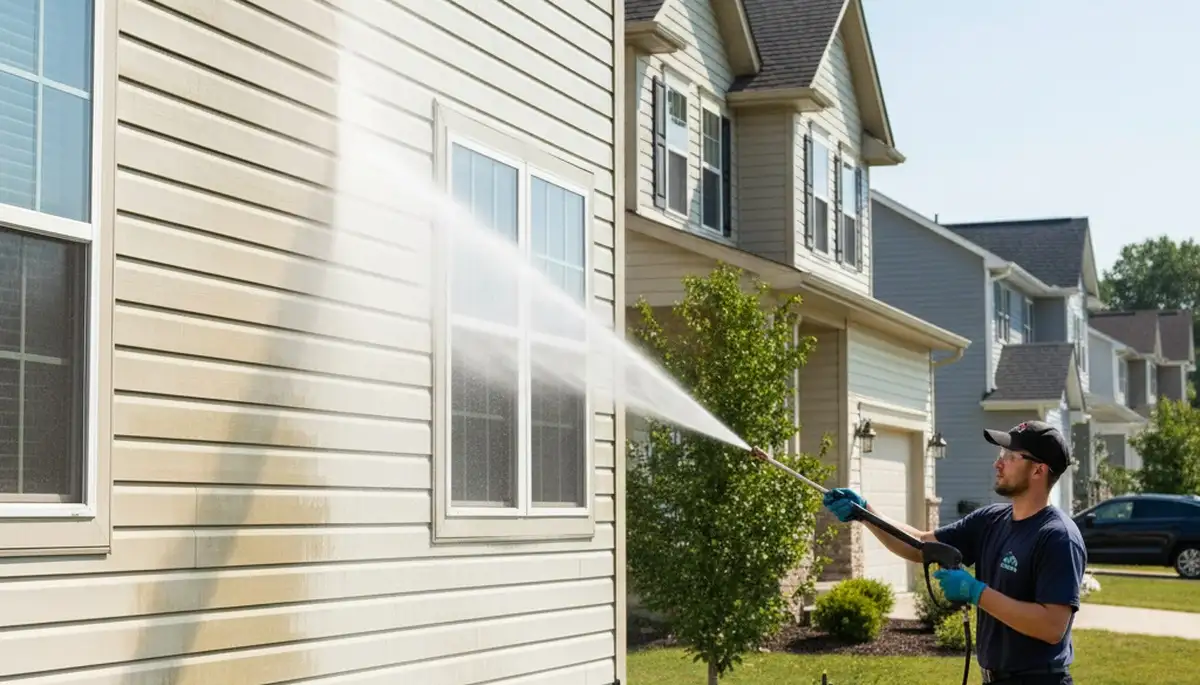 Vinyl siding pressure cleaning in Loveland, CO for removing mildew, dirt, and weather buildup
